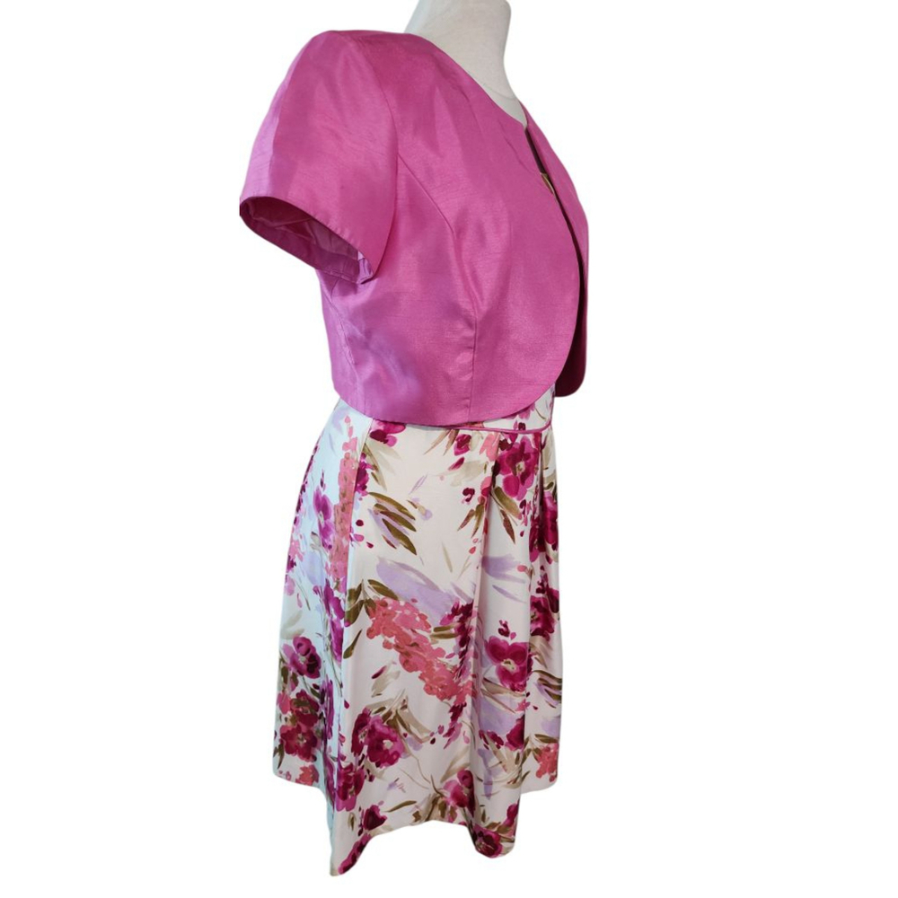 Y2K Studio I 2-Pc Floral Dress & Pink Bolero Shrug Jacket Set Size 12 - Picture 3 of 14